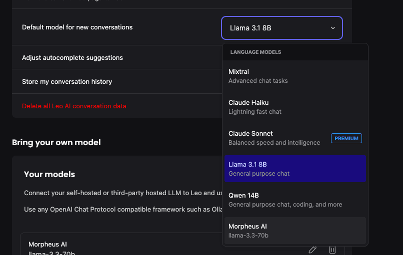 Set as default model