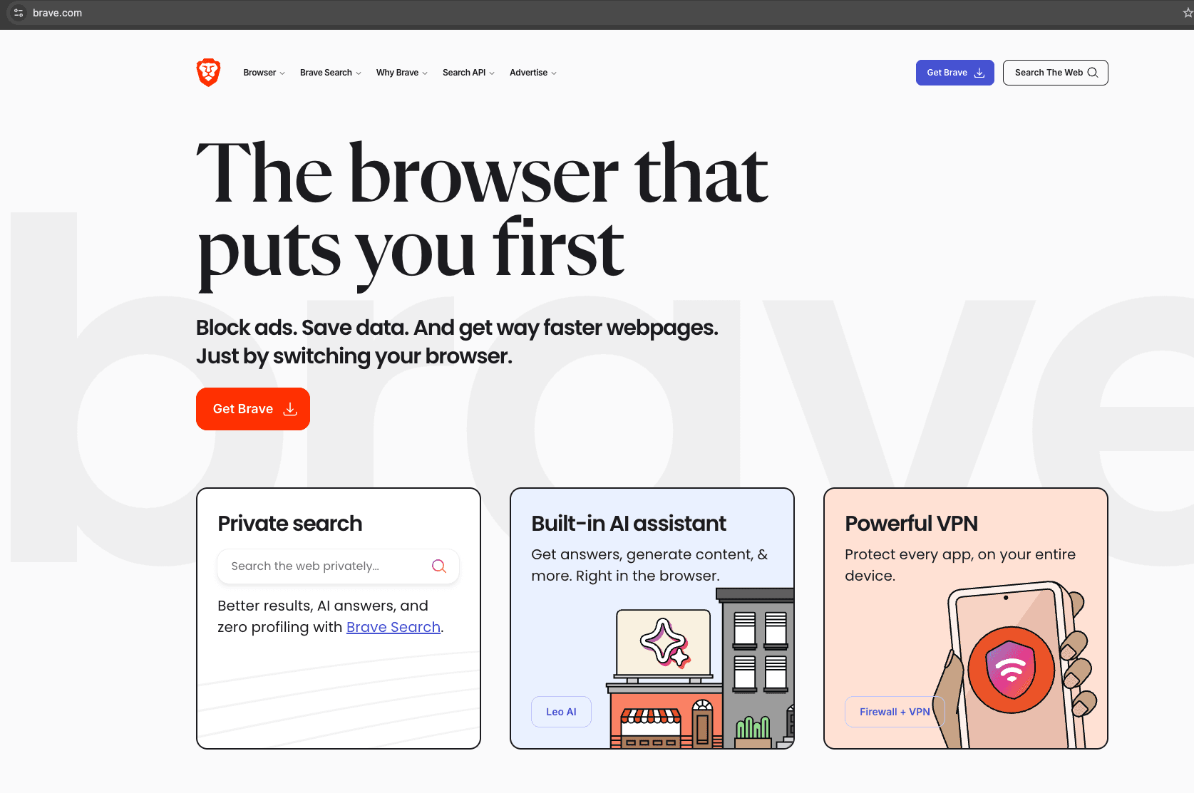 Brave Browser Homepage