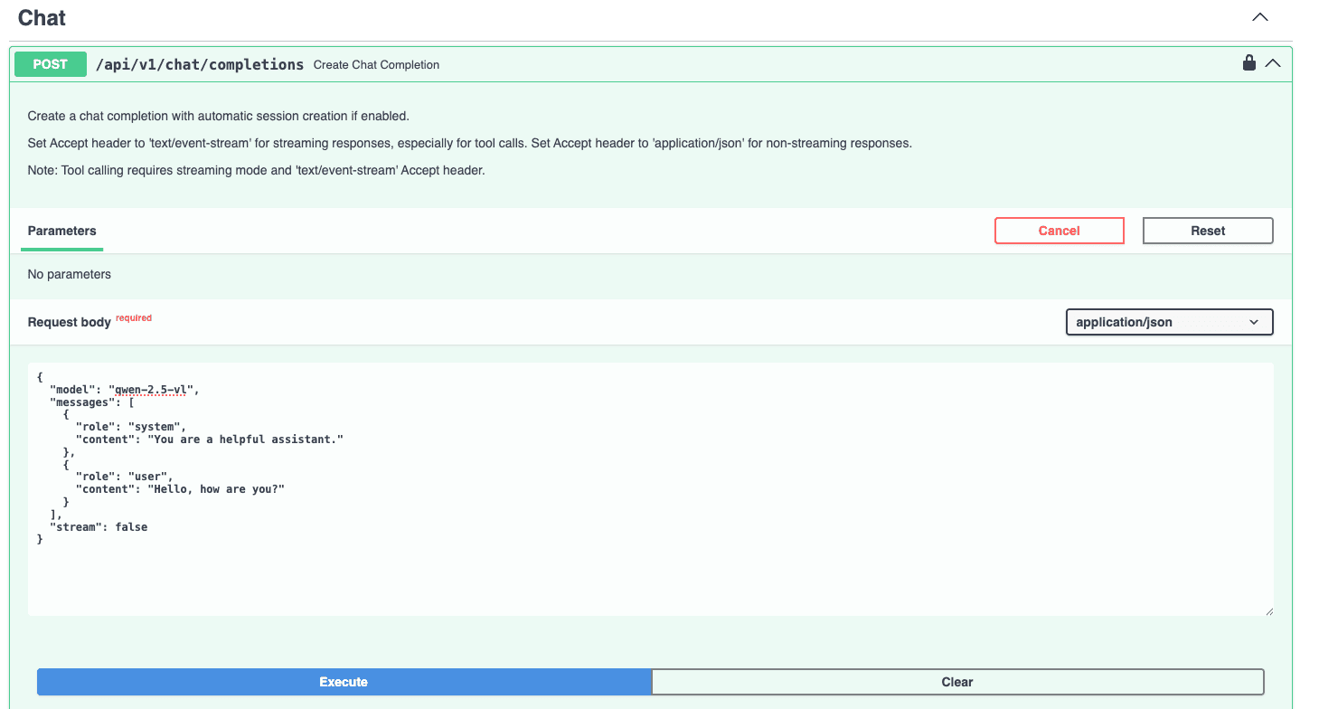 Chat completion example