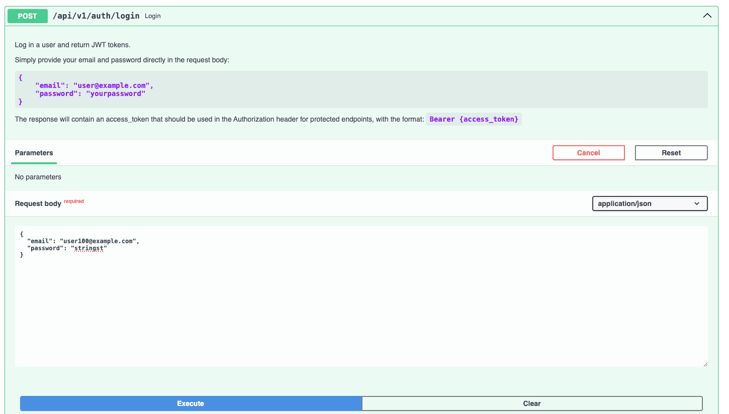 Login to get authorization token